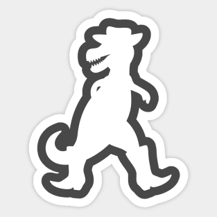 Cowboy T-Rex (white) Sticker